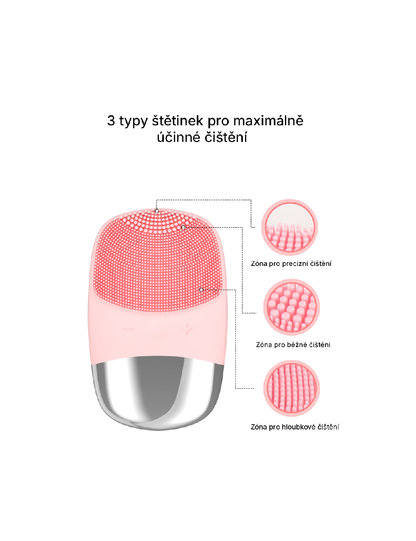Vibrační čisticí kartáček na pleť